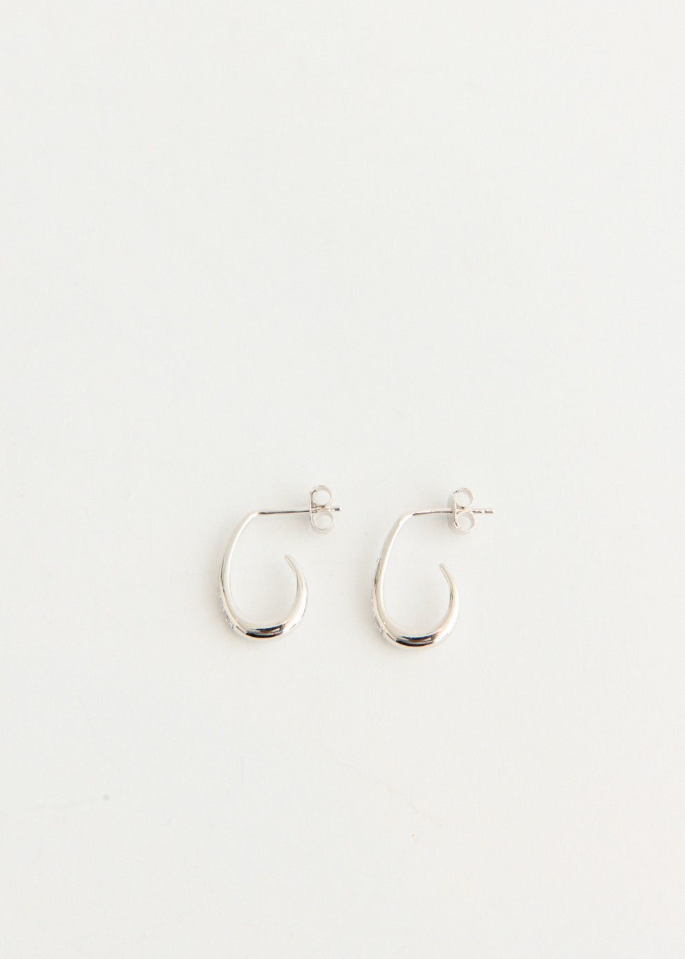 Silver Half Hoop Earrings