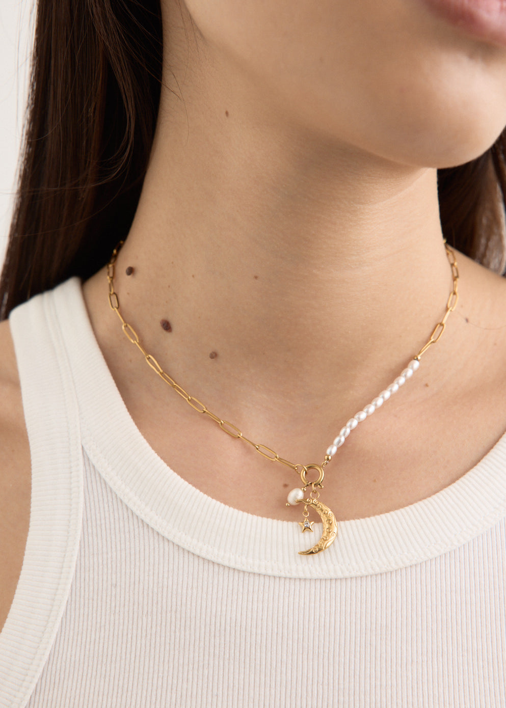 Crescent Moon Pendant Necklace