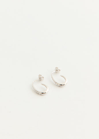 Silver Half Hoop Earrings