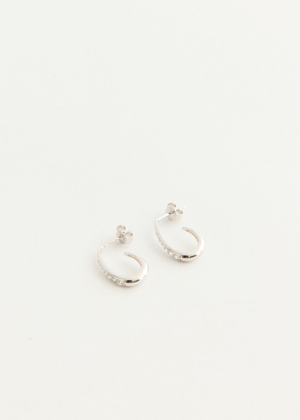 Silver Half Hoop Earrings