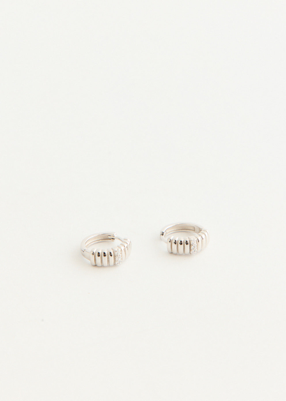 Silver Crystal Hoop Earrings