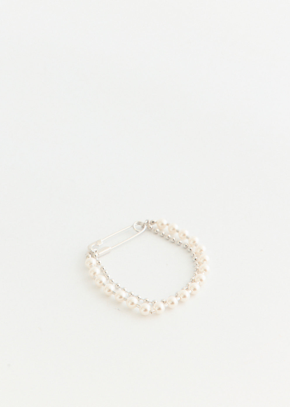 Safety Pin Pearl Bracelet