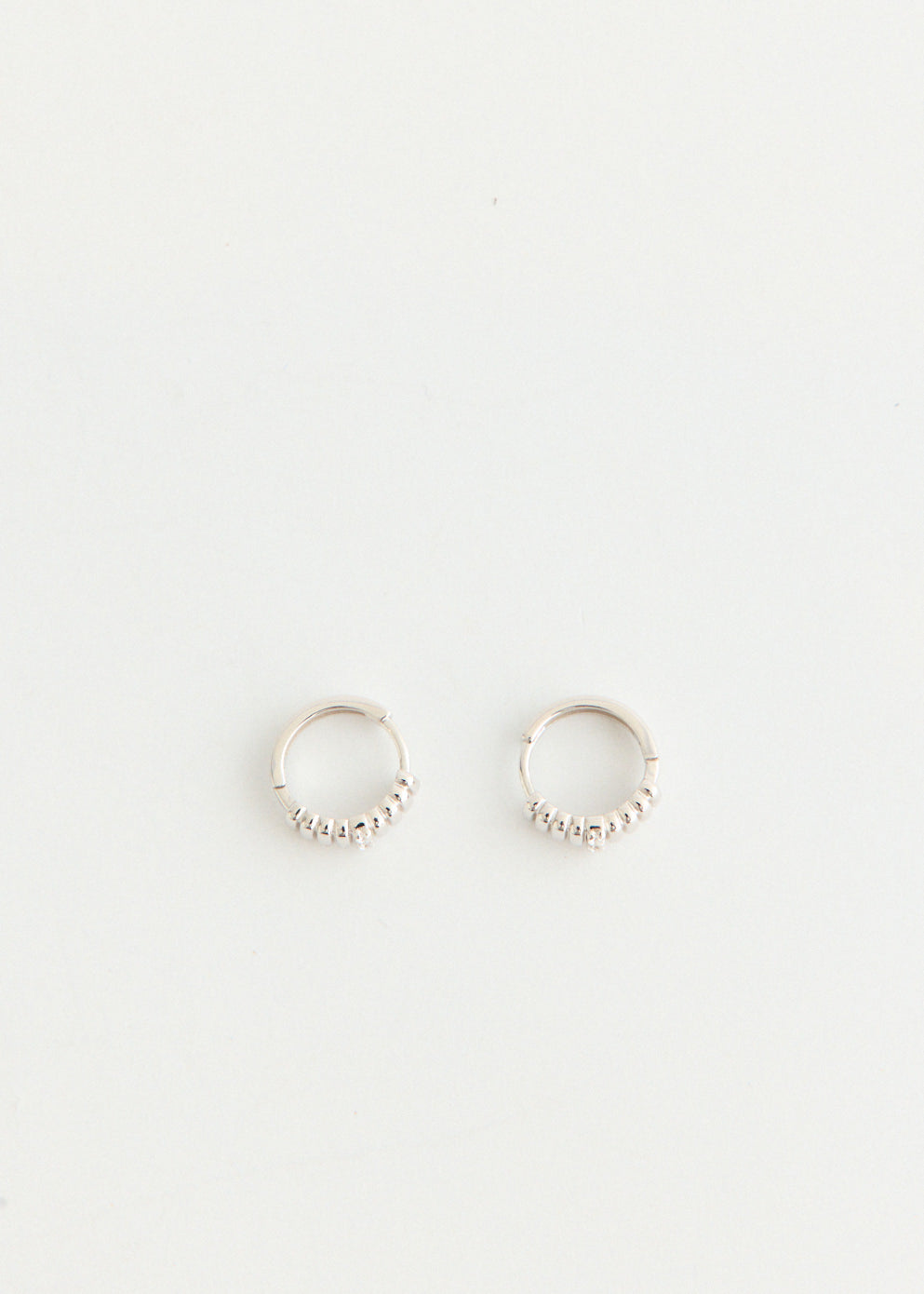 Silver Crystal Hoop Earrings