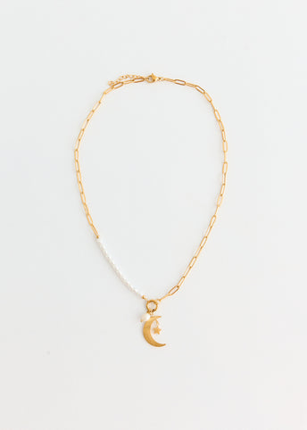 Crescent Moon Pendant Necklace