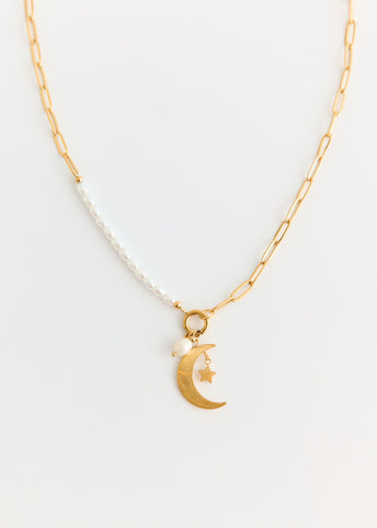Crescent Moon Pendant Necklace