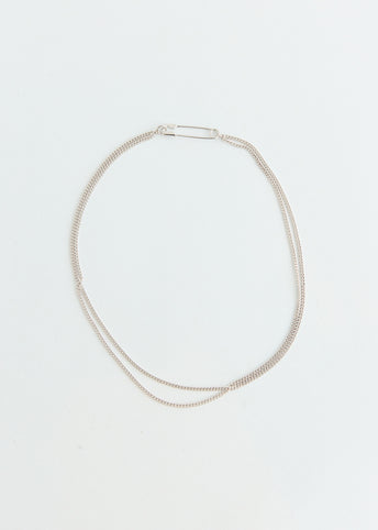 Safety Pin Chain Layered Necklace