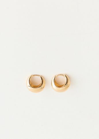 Gold Chunky Dome Hoop Earrings