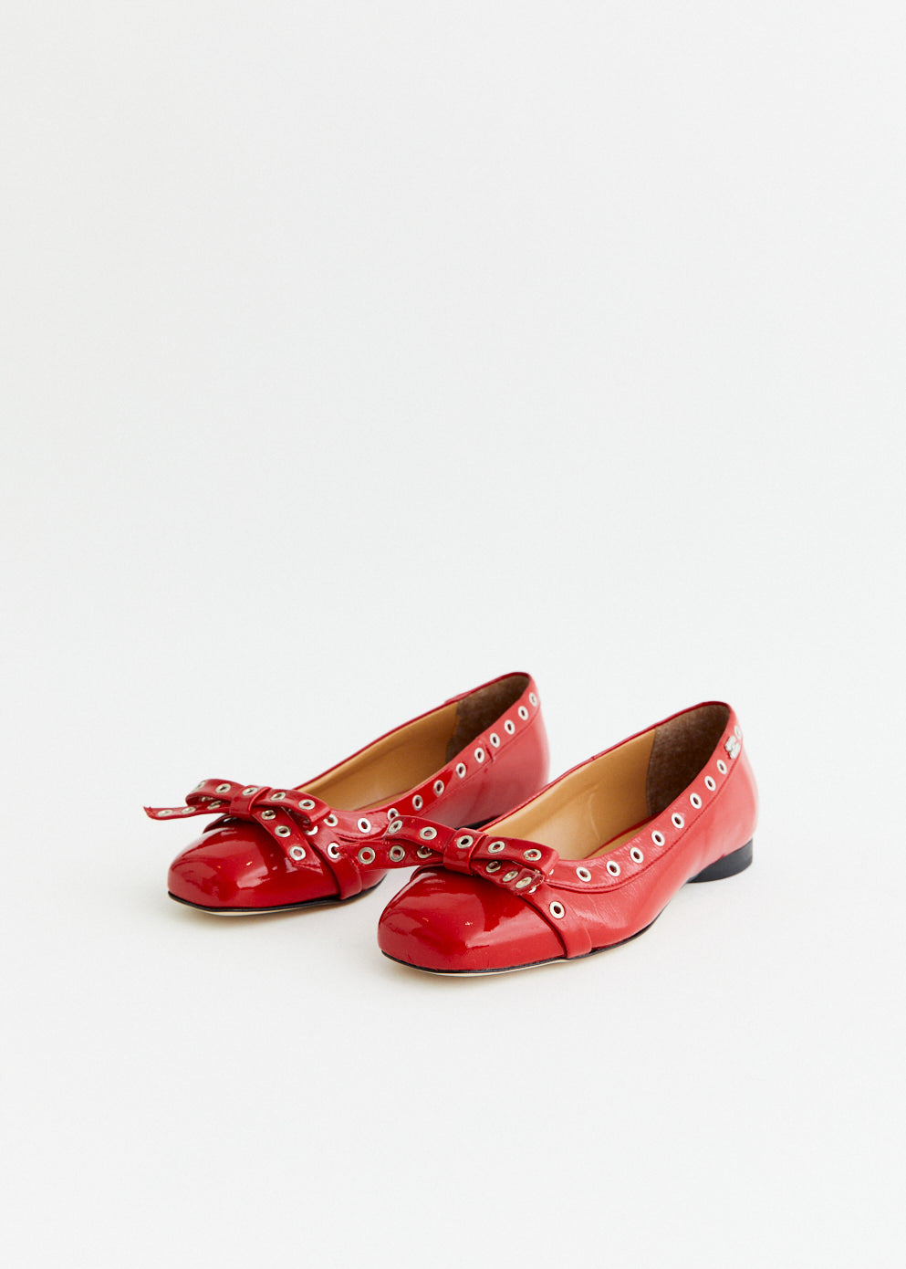 Eyelets Bow Ballerinas