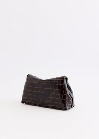 T-Lock Croco-Embossed Clutch