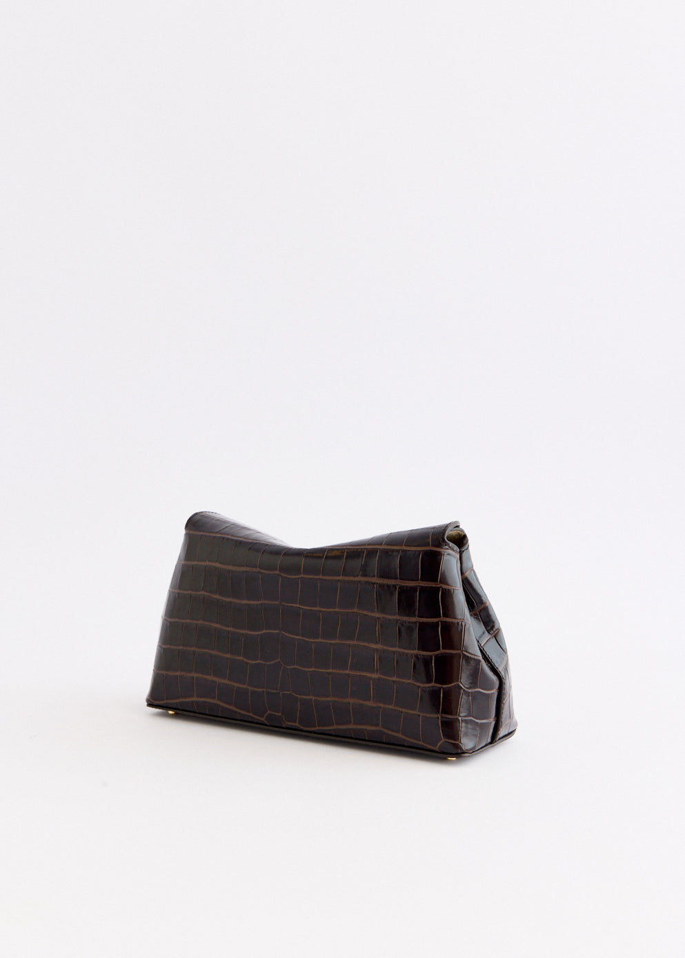 T-Lock Croco-Embossed Clutch