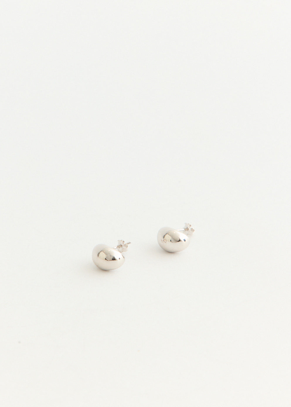 Silver Half Dome Hoop Earrings