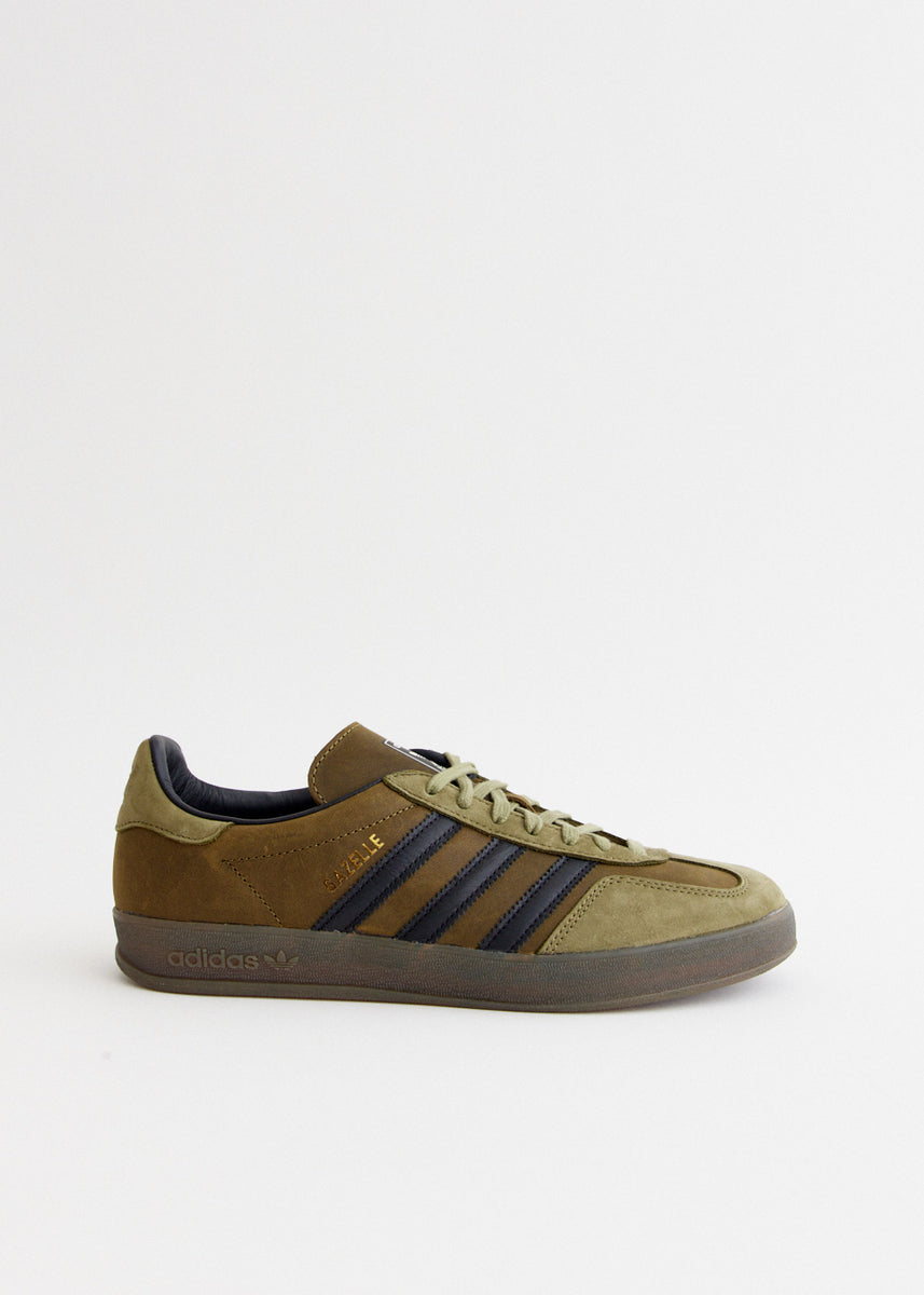 adidas gazelle silver green womens Gazelle Indoor 'Focus Olive' Sneakers