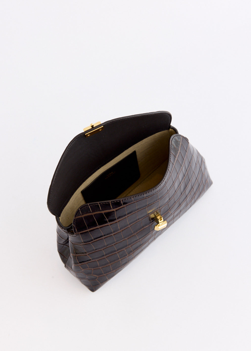 T-Lock Croco-Embossed Clutch