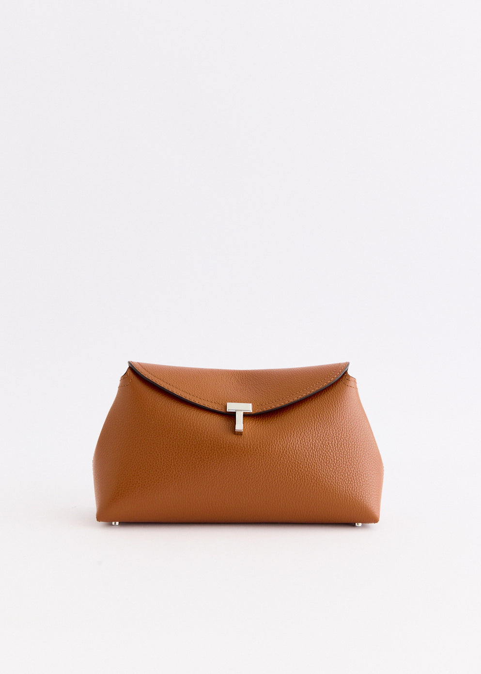 T-Lock Grained-Leather Clutch