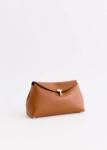 T-Lock Grained-Leather Clutch