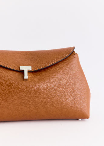 T-Lock Grained-Leather Clutch