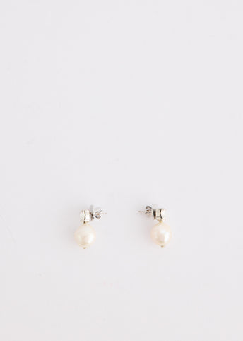 Pearl Heart Crystal Stud Earrings