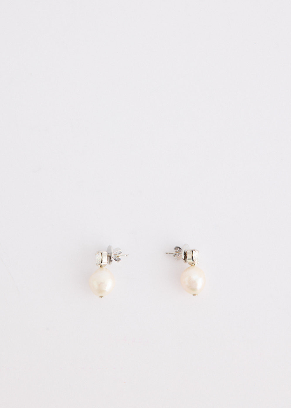 Pearl Heart Crystal Stud Earrings