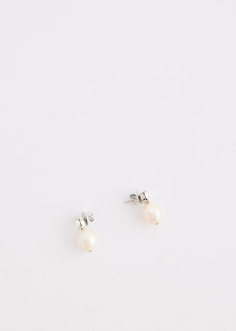 Pearl Heart Crystal Stud Earrings