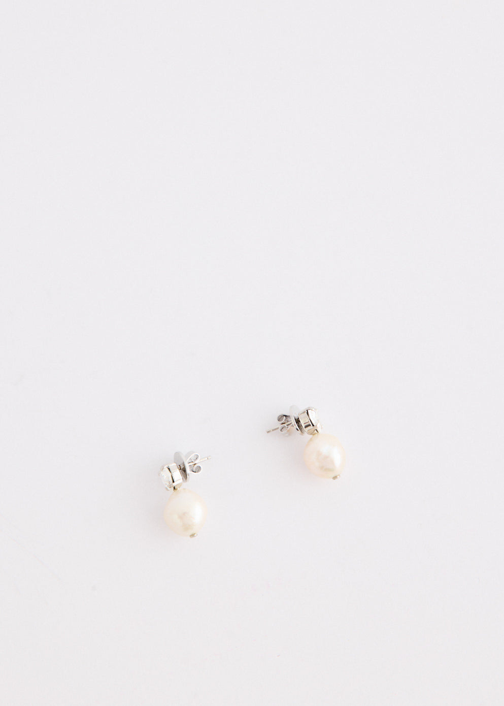 Pearl Heart Crystal Stud Earrings