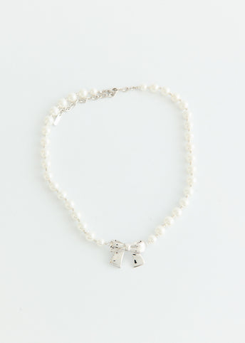 Ribbon Pearl Bead Necklace