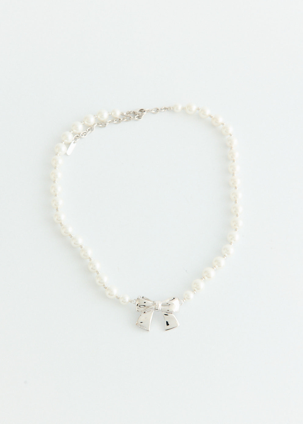 Ribbon Pearl Bead Necklace