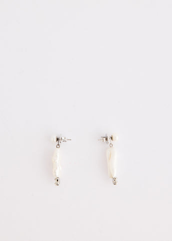 Baroque Pearl and Crystal Column Earrings