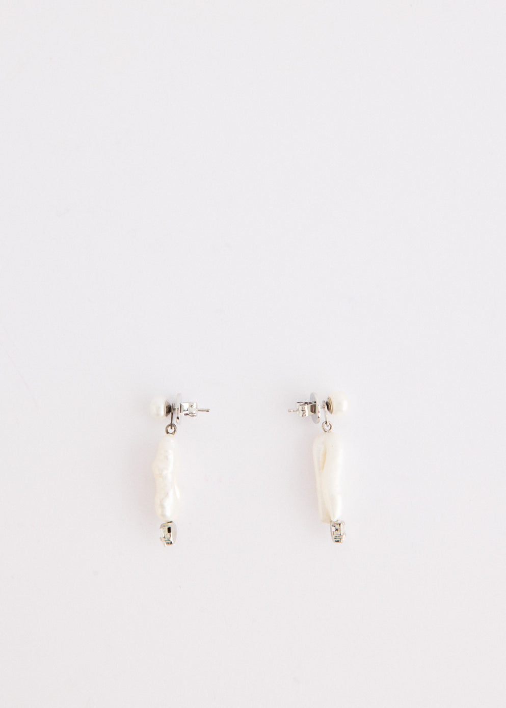 Baroque Pearl and Crystal Column Earrings