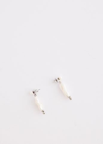 Baroque Pearl and Crystal Column Earrings