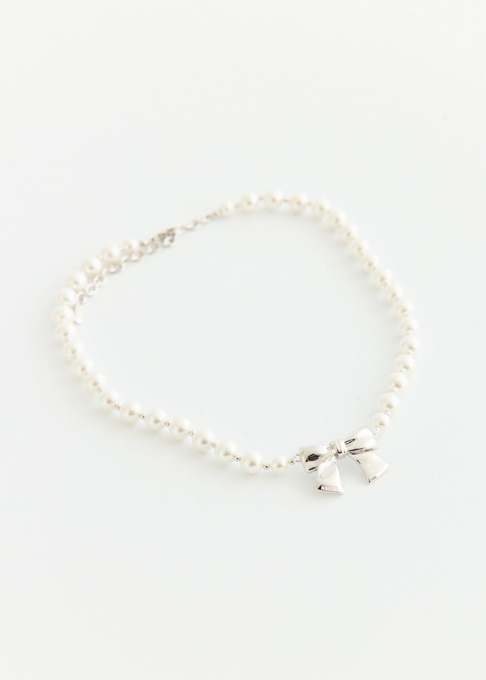 Ribbon Pearl Bead Necklace