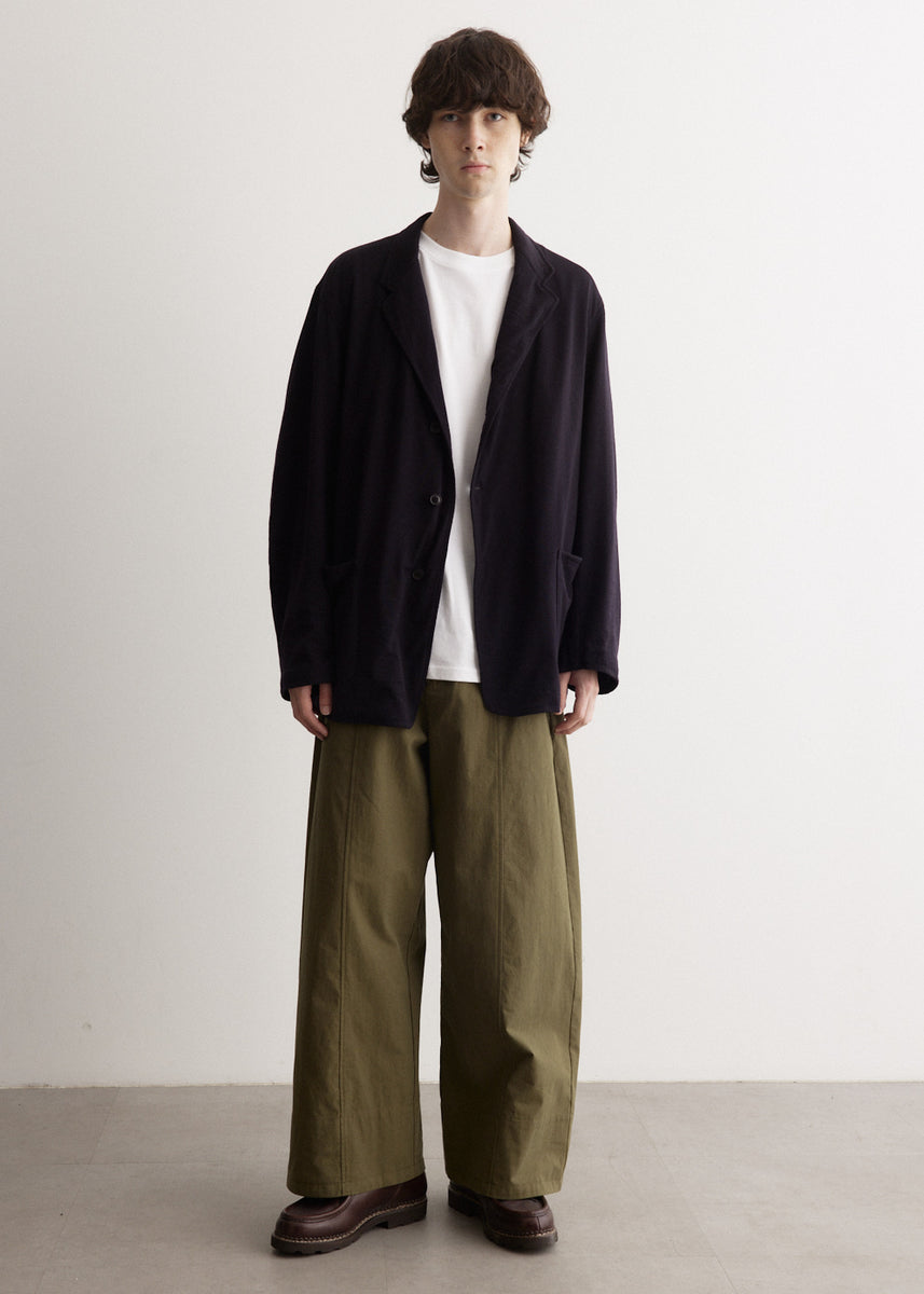 ジャケット・アウター COMOLI 14AW Wool Linen Jacket-Indigo/2 Single-Button Jacket - Lapel Collar Knit