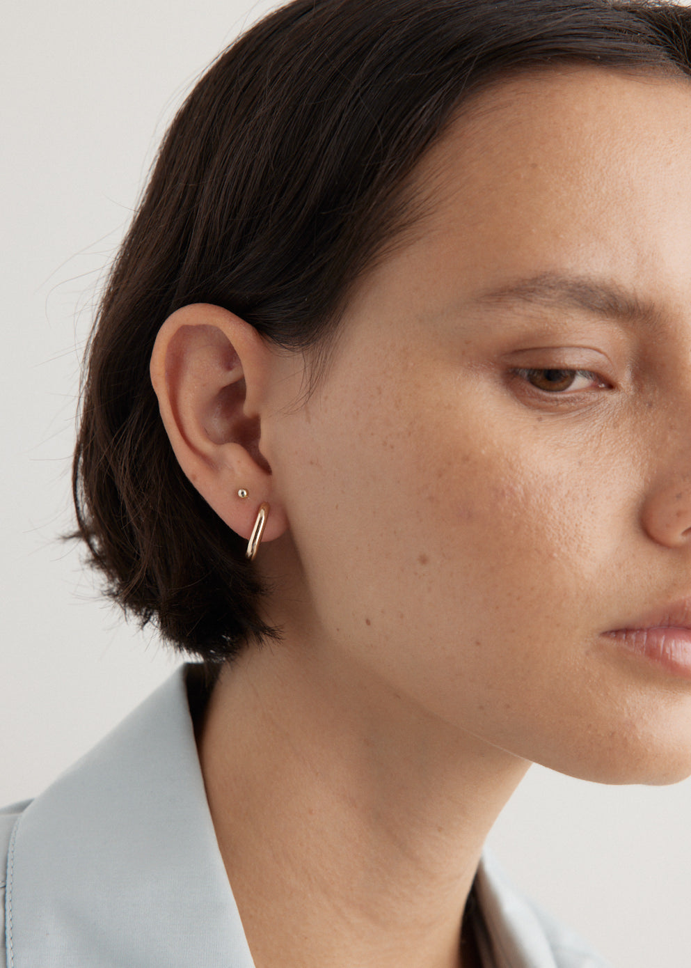 Gold Oval Hoop Earrings