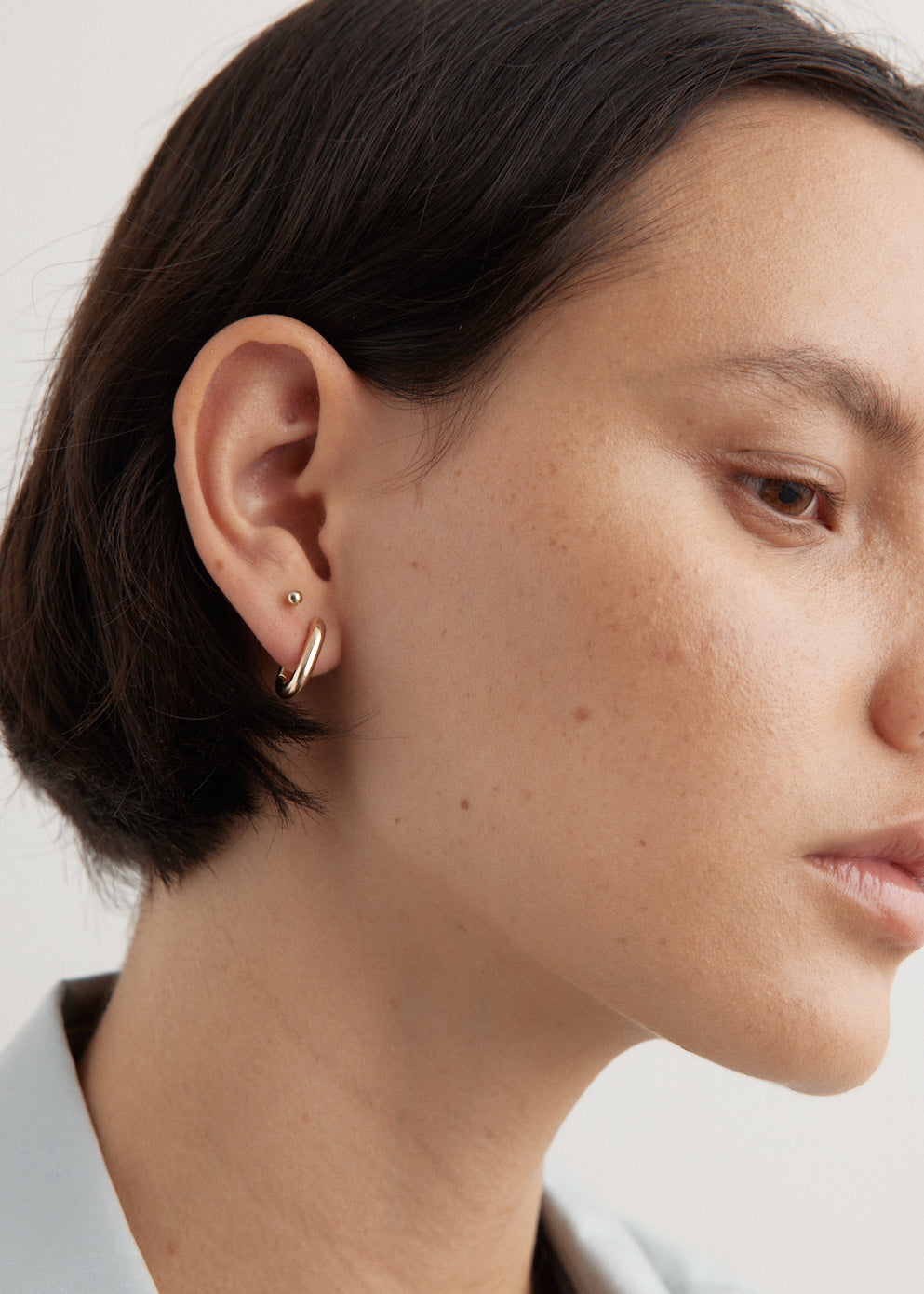 Gold Oval Hoop Earrings