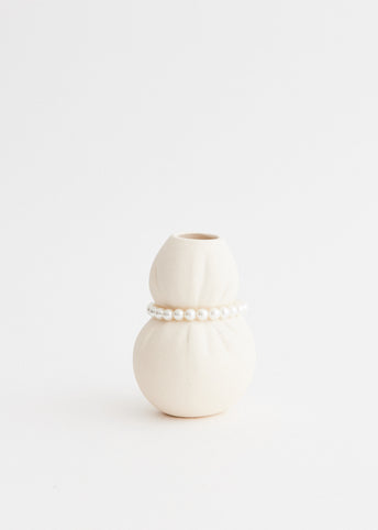 Squeezed Small Vessel With Faux Pearls