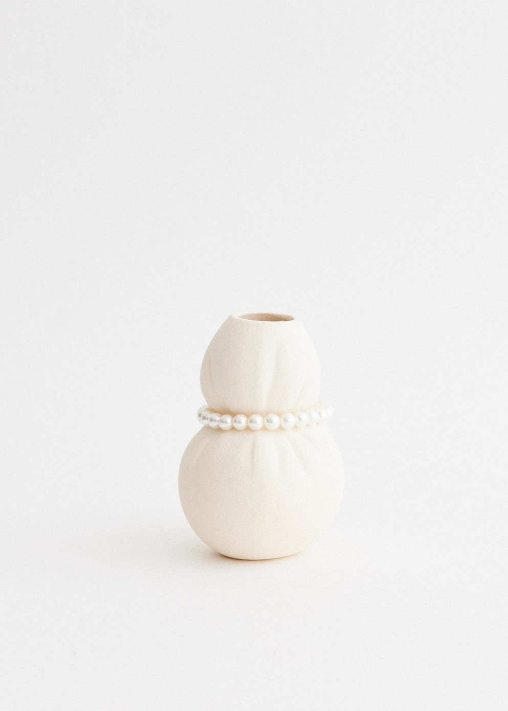 Squeezed Small Vessel With Faux Pearls