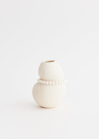 Squeezed Small Vessel With Faux Pearls