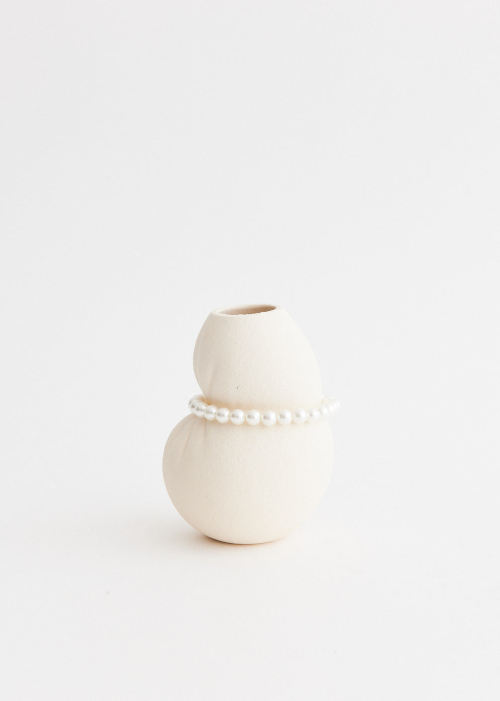 Squeezed Small Vessel With Faux Pearls