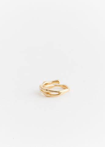 Organic Shape Double Band Ring