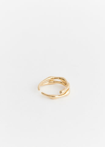 Organic Shape Double Band Ring