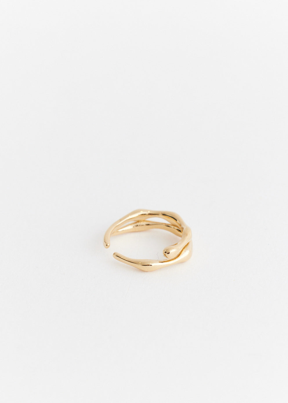 Organic Shape Double Band Ring