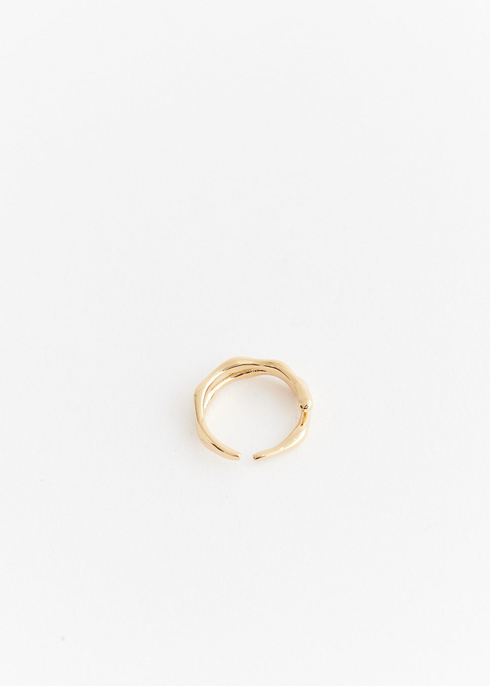 Organic Shape Double Band Ring