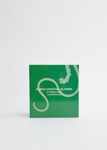 Set of 2 Deco Cocktail Glasses