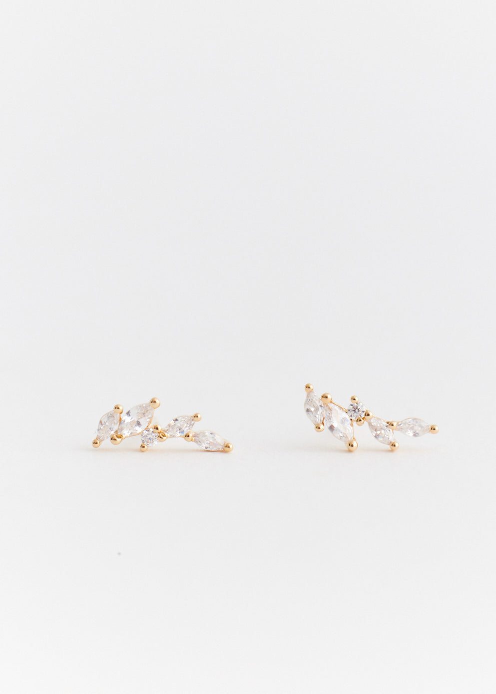 Crystal Leaf Studs