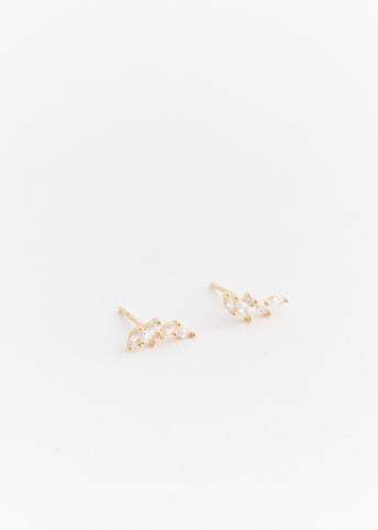 Crystal Leaf Studs