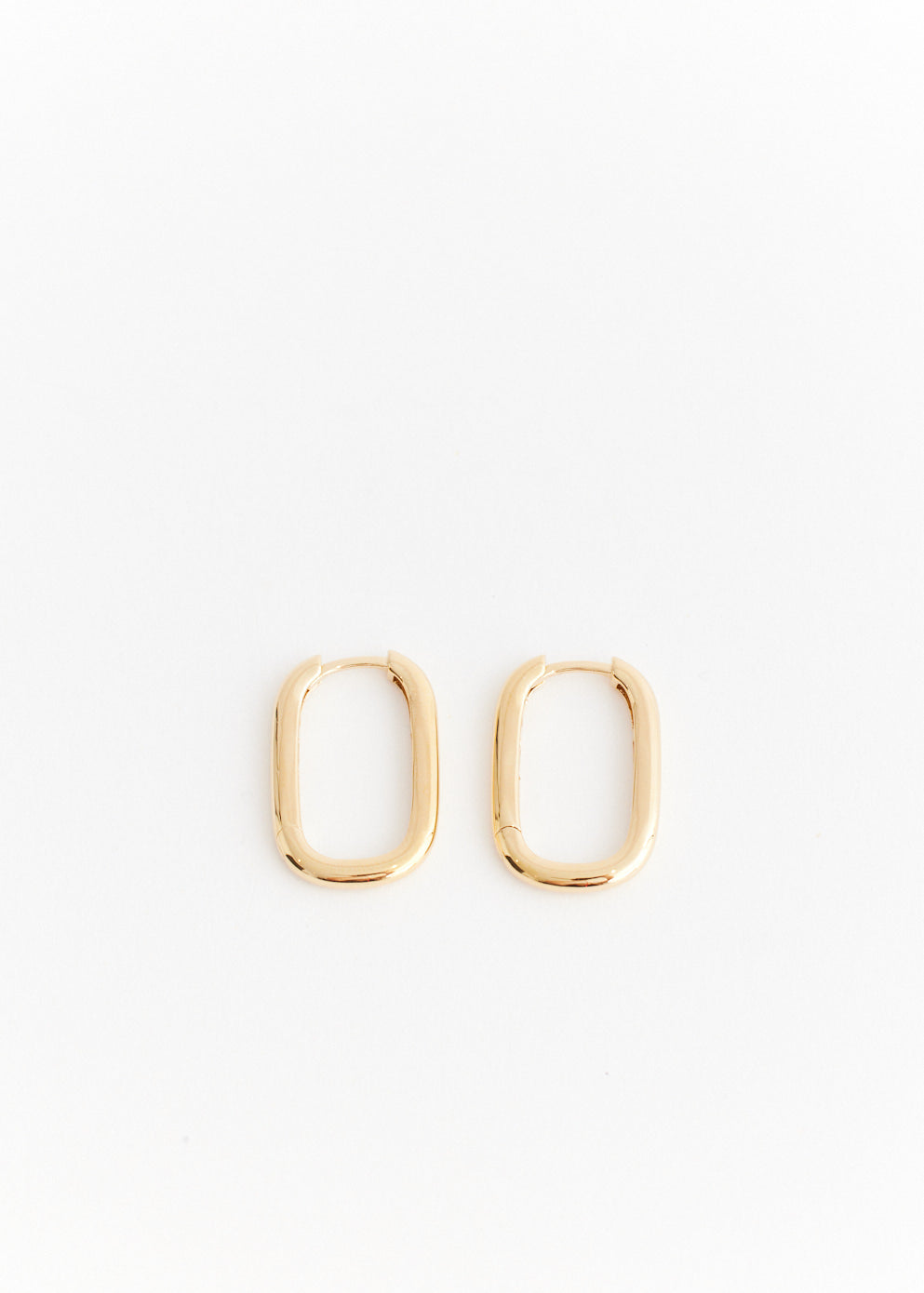 Square-Oval Hoop Earrings Small