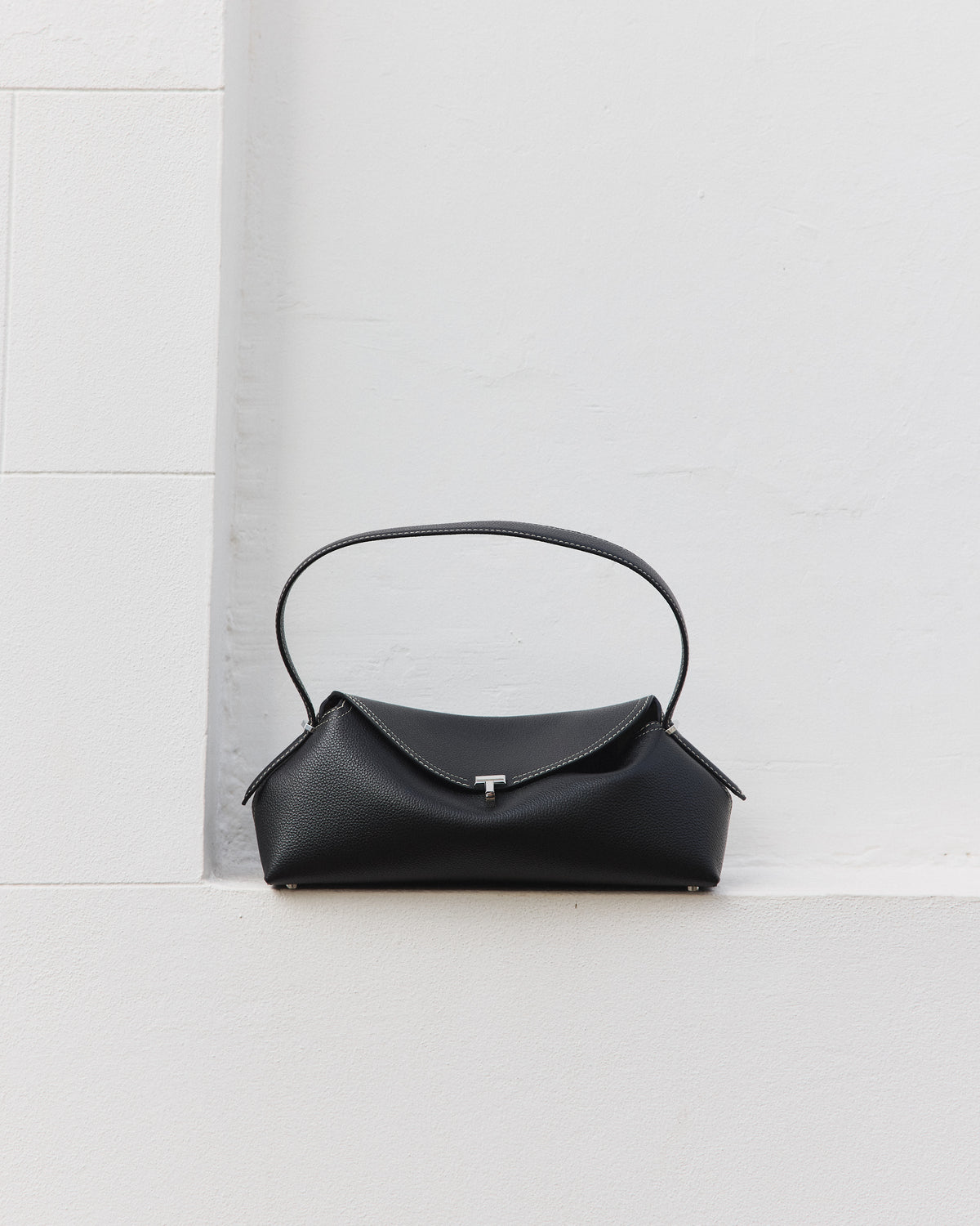 T-Lock Grained-Leather Shoulder Bag