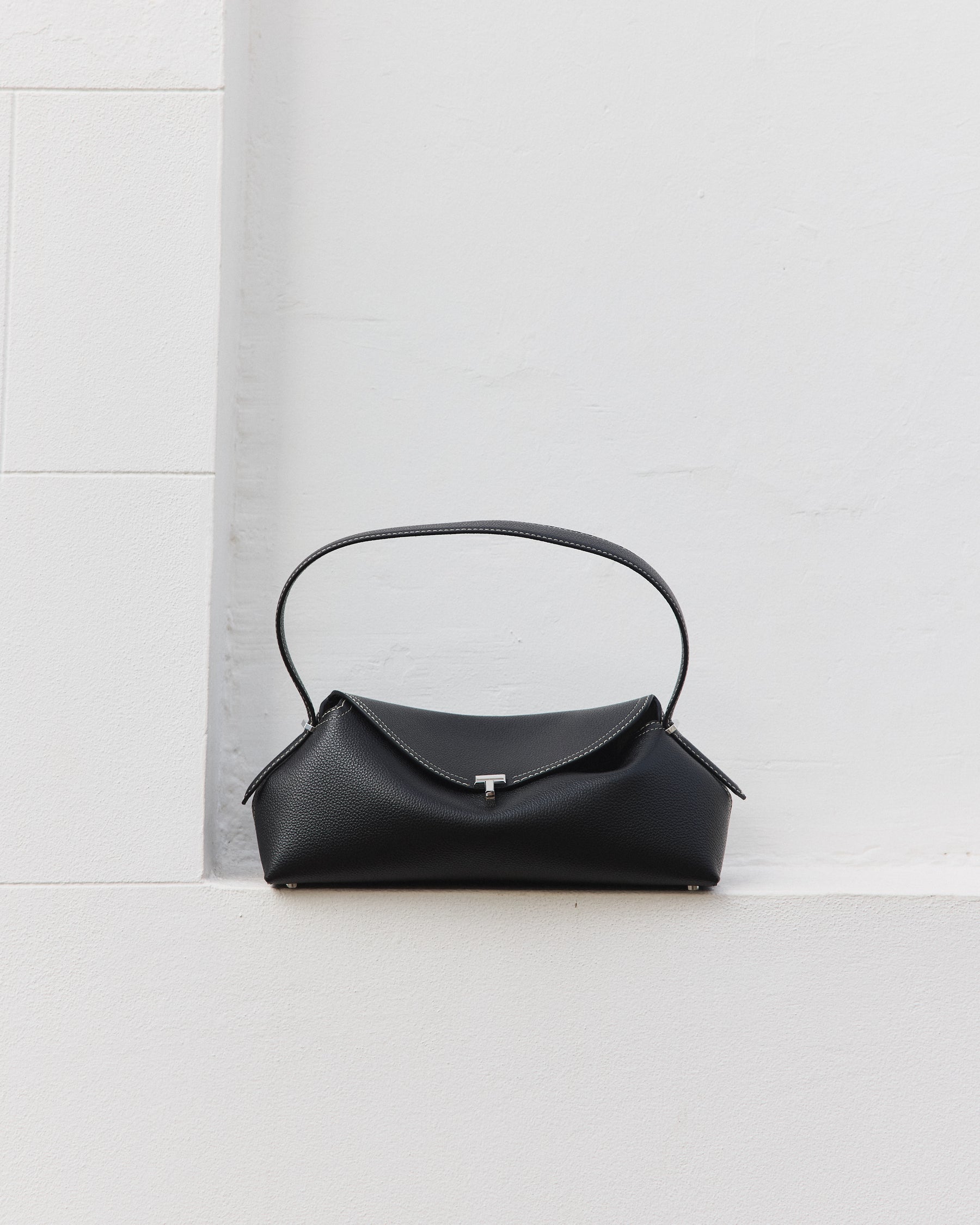 T-Lock Grained-Leather Shoulder Bag