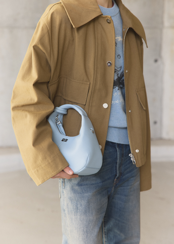 Grained Mini Hobo Bag