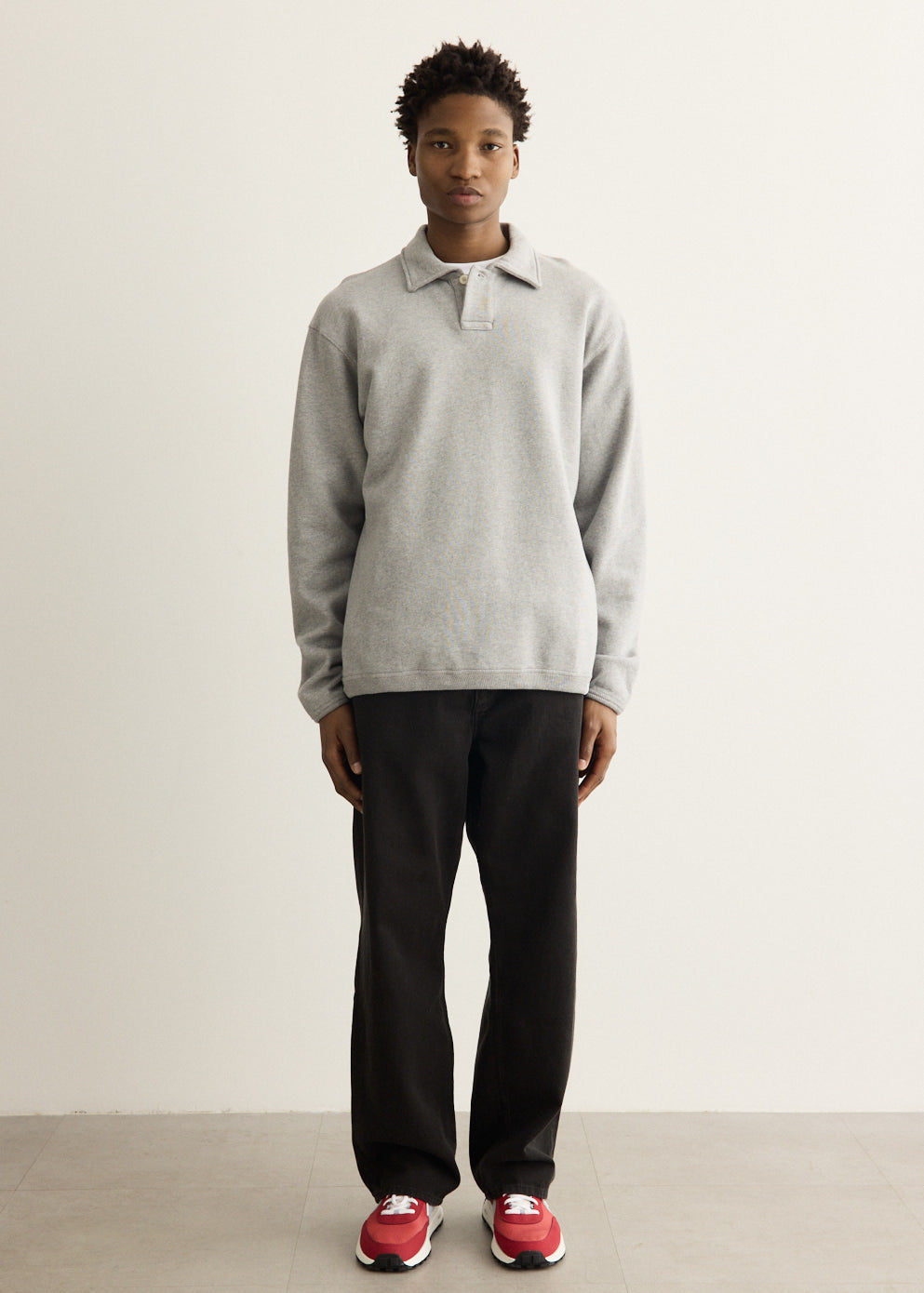 Hjartdal Brushed Diagonal Cotton Fleece Polo