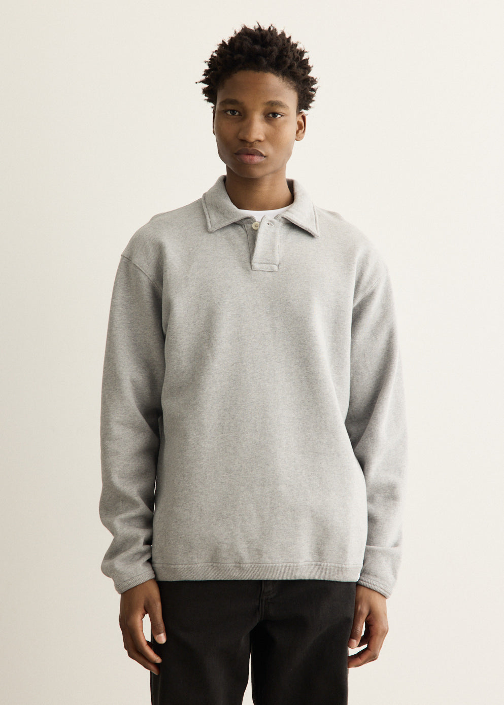 Hjartdal Brushed Diagonal Cotton Fleece Polo